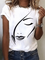 JFN Crew Neck Abstract Painting Casual T-Shirt/Tee