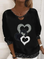 Geometric Cotton Blends Casual Crew Neck Sweatshirt