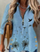 JFN Collar Dandelion Zipper Vacation Shirt