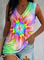 JFN V Neck Floral Vacation Top