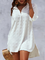 Cotton Blends Regular Fit Plain V neck Casual Vacation Dresses