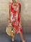 Crew Neck Vacation Loosen Weaving Dress
