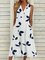 JFN V Neck Floral Casual Midi Dresses