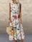 Floral Cotton Blends Casual Vacation Regular Fit Short sleeve women Dress