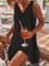 Loosen Casual Solid V Neck Dresses