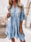 Loosen V Neck Plain Casual Short sleeve women Dress
