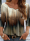 Casual Ombre Cotton Blends Shirts & Tops