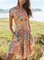 JFN Round Neck Floral Boho Vacation Mini Dresses