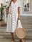Beach Resort plain color patterned cotton hemp nail button pocket dress long Plus Size