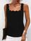 JFN Scallop Square Neck Solid Basic Top