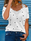JFN Cold Shoulders Heart Lace Casual Blouse