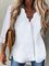 JFN Scallop V Neck Solid Casual Shirt
