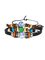 JFN Men's Leather Cord Beaded Wooden Bead Bracelet