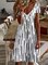JFN V Neck Striped Casual Midi Dresses