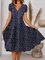 JFN V Neck Heart Swing Party Midi Dresses