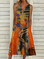 Boho Ombre Loosen V Neck Sleeveless Woven Dresses