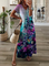 Vacation V Neck Floral Short Sleeve Knit Dress