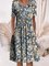 JFN Round Neck Abstract Floral Casual Midi Dresses