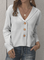 JFN Notched Collar Solid Causal Cardigan