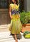Multicolored Floral Oil Painting Print Crew Neck Maxi Dress