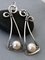 JFN Oxidized Silver Wire Earrings with Pearl/White Pearl earrings/ Long Silver Earrings with Pearl/ Pearl Wire Earrings Earrings