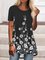 JFN Round Neck Floral Casual Tunic Tops