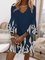 V Neck Loosen Flare Sleeve Dresses