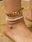 JFN Boho Beach Rainbow Drip Chain Pearl Love Anklet