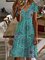 JFN V Neck Paisley Casual Mini Dresses