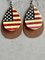 JFN American Flag Print Double Drop Earrings
