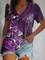 Printed Regular Fit Short Sleeve V neck T-Shirt