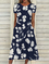 JFN Round Neck Floral Casual Midi Dresses