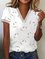 JFN V Neck Heart Casual T-Shirt/Tee