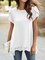White Lace Panel Tulip Short Sleeve Top