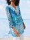 JFN Tribal Boho Loosen Vacation Smock Tunic Tops Blouse