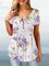 Floral Casual Short Sleeve Tops