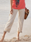 JFN Solid Lace-Up Basic Capris Pants