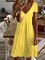 JFN V Neck Plain Summer Casual Mini Dresses