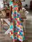 JFN V Neck Geometric colorblock Casual Maxi Dresses