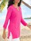 Solid button holiday wide pine peach pink top T-shirt plus size tunic