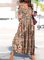 JFN V Neck Floral Casual Midi Dresses