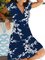 Floral V Neck Short Sleeve Knit Dress
