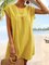 JFN Round Neck Solid Cotton Vacation Casual Mini Dresses