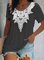 Lace Design Casual Loose Short Sleeve Top