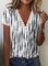 JFN V Neck Polka Dots Lace Neck Lace Sleeve Casual Short Sleeve T-Shirt/Tee