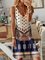 JFN V Neck Tribal Printed Casual Midi Dresses