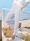 JFN Casual Strpied Cotton Blends Geometric Pants