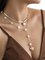 JFN Resort Style Pearl Double Heart Long Necklace