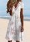 JFN V Neck Lace Floral Casual Mini Dresses