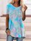 JFN Summer Loosen Ombre Short Sleeve Casual Tunic Top T-Shirt/Tee